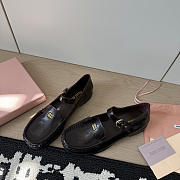 Miumiu Leather Loafers With Strap Dark Brown - 5