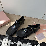 Miumiu Leather Loafers With Strap Black  - 5
