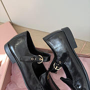 Miumiu Leather Loafers With Strap Black  - 3