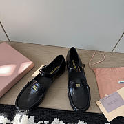 Miumiu Leather Loafers With Strap Black  - 4