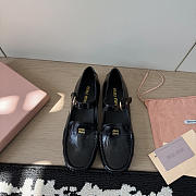 Miumiu Leather Loafers With Strap Black  - 6