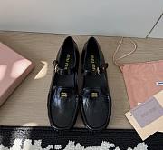 Miumiu Leather Loafers With Strap Black  - 1