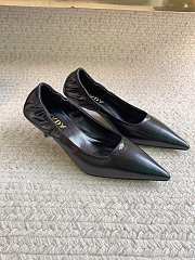 Prada 55mm Ruched-Effect Pointed-Toe Leather Pumps Black 1I188O  - 6