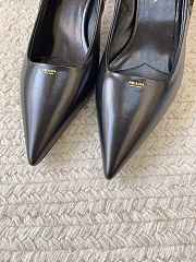 Prada 55mm Ruched-Effect Pointed-Toe Leather Pumps Black 1I188O  - 5