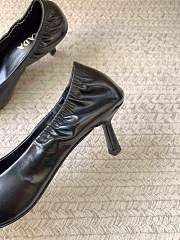 Prada 55mm Ruched-Effect Pointed-Toe Leather Pumps Black 1I188O  - 3