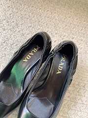 Prada 55mm Ruched-Effect Pointed-Toe Leather Pumps Black 1I188O  - 2
