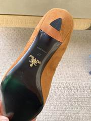 Prada 55mm Ruched-Effect Pointed-Toe Suede Pumps Cinnamon 1I188O - 5