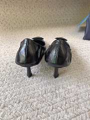 Prada 55mm Triangle Logo Leather Pumps Black - 5