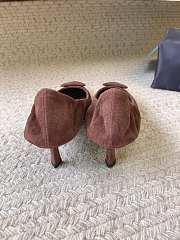 Prada 55mm Triangle Logo Suede Pumps Dark Brown - 6