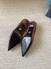 Prada 55mm Triangle Logo Suede Pumps Dark Brown - 3