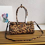 Honey Prada Medium Leopard Printed Leather Handbag - 32x15.5x12cm - 1