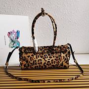 Honey Prada Medium Leopard Printed Leather Handbag - 32x15.5x12cm - 6