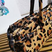 Honey Prada Medium Leopard Printed Leather Handbag - 32x15.5x12cm - 5