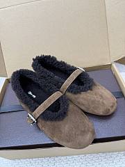 Alaia Ballet Flats In Merino Shearling Brown  - 6