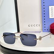 Gucci Horsebit Sunglasses Silver Blue Rectangle GG1703S 003  - 1