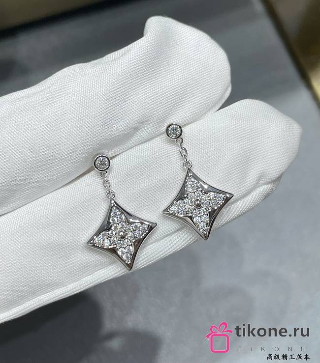 LV Blossom BB Star Earrings Silver and Diamonds - 1