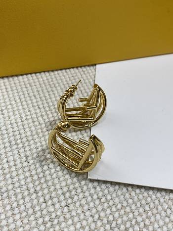 F Is Fendi Earrings Gold Coloured Metal Earrings