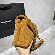 YSL Saint Laurent Loulou Small Shoulder Bag Suede Brown - 24.5x18x10cm - 2