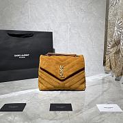 YSL Saint Laurent Loulou Small Shoulder Bag Suede Brown - 24.5x18x10cm - 4