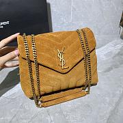 YSL Saint Laurent Loulou Small Shoulder Bag Suede Brown - 24.5x18x10cm - 6