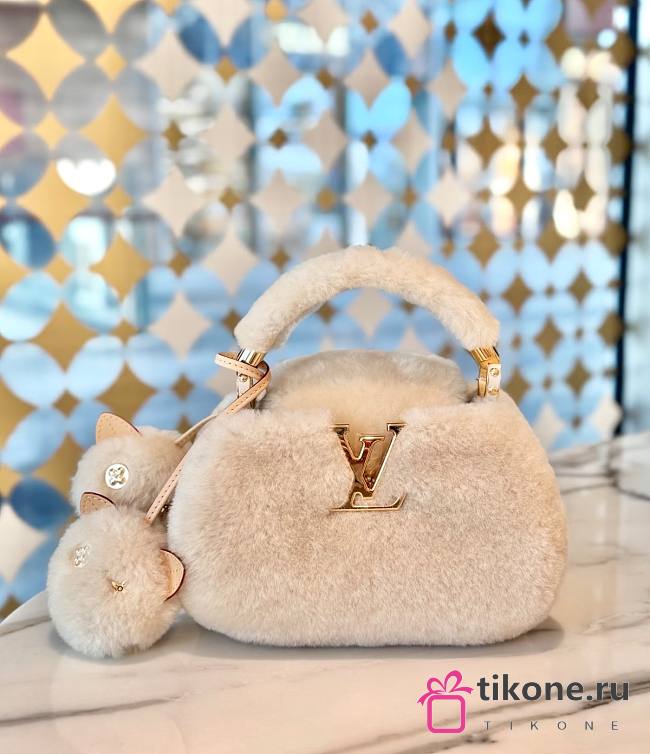 LV Capusnow Capucines Shearling Leather M26324 - 20x13x11cm - 1