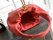 Chanel Hobo Handbag Calfskin & Gold Tone Metal Coral - 32x24x12cm - 6
