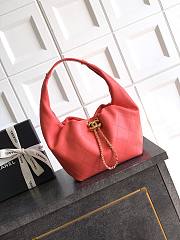 Chanel Hobo Handbag Calfskin & Gold Tone Metal Coral - 32x24x12cm - 4