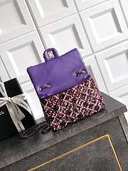 Chanel Flap Bag Sequins & Gold Tone Metal Purple & Multicolour - 21x13x8cm - 3