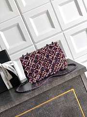 Chanel Flap Bag Sequins & Gold Tone Metal Purple & Multicolour - 21x13x8cm - 2