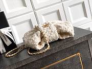 Chanel Mini Bow Bag Tweed & Gold Tone Metal Beige & White - 26x18x5cm - 6