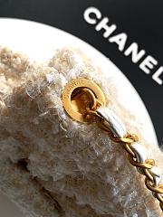Chanel Mini Bow Bag Tweed & Gold Tone Metal Beige & White - 26x18x5cm - 3