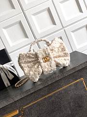 Chanel Mini Bow Bag Tweed & Gold Tone Metal Beige & White - 26x18x5cm - 4