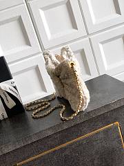 Chanel Mini Bow Bag Tweed & Gold Tone Metal Beige & White - 26x18x5cm - 2