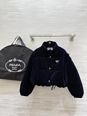 Prada Velvet Down Jacket Navy 291805 - 1