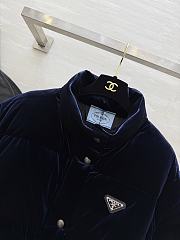 Prada Velvet Down Jacket Navy 291805 - 6