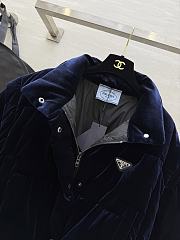Prada Velvet Down Jacket Navy 291805 - 3