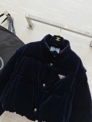 Prada Velvet Down Jacket Navy 291805 - 2