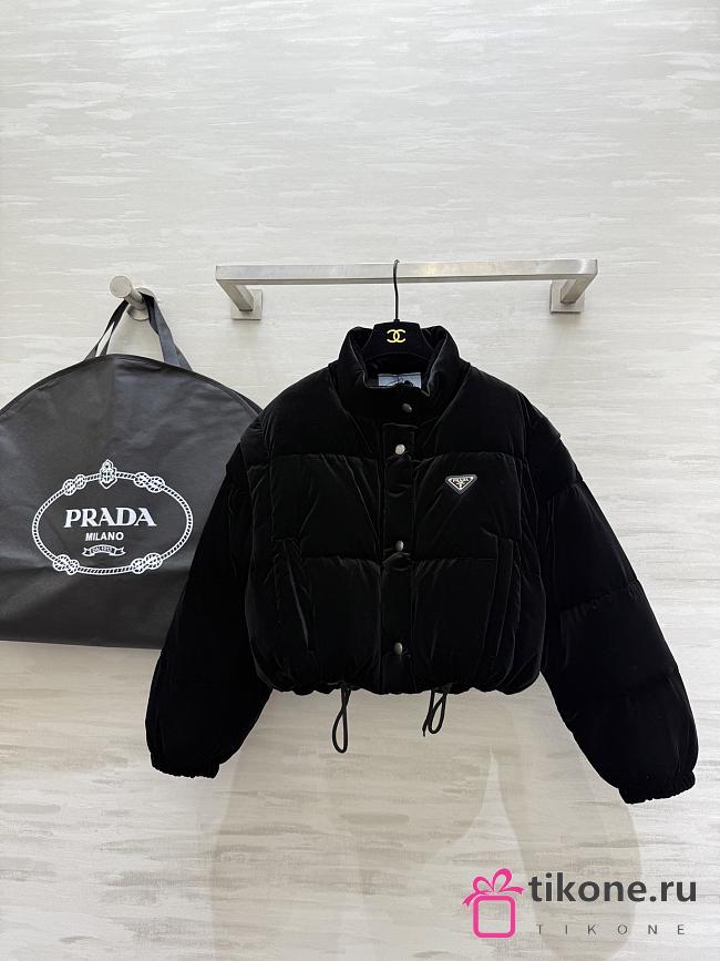Prada Velvet Down Jacket Black 291805 - 1
