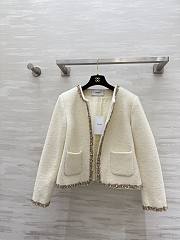 Celine Embroidered Chelsea Jacket In Silk Natural  - 1