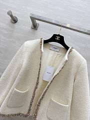 Celine Embroidered Chelsea Jacket In Silk Natural  - 6