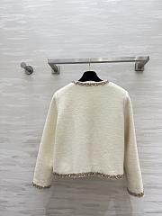 Celine Embroidered Chelsea Jacket In Silk Natural  - 5