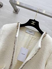 Celine Embroidered Chelsea Jacket In Silk Natural  - 2