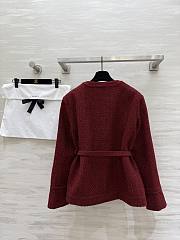 Chanel Jacket Cotton Tweed Ecru & Red - 6