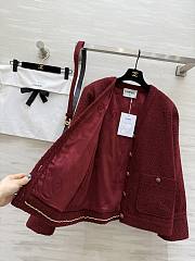 Chanel Jacket Cotton Tweed Ecru & Red - 4