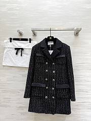 Chanel Coat Cashmere Tweed Black & White - 1
