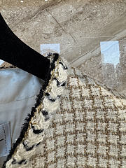 Chanel Vest Wool & Mohair Tweed  Ecru Beige Gold & Black - 6
