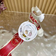 Valentino Drip Rose Kidskin Sandal With Crystals 105mm White - 3