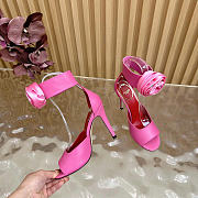 Valentino Drip Rose Kidskin Sandal With Crystals 105mm Pink - 3