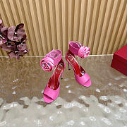 Valentino Drip Rose Kidskin Sandal With Crystals 105mm Pink - 2