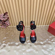 Valentino Drip Rose Kidskin Sandal With Crystals 105mm Black - 4